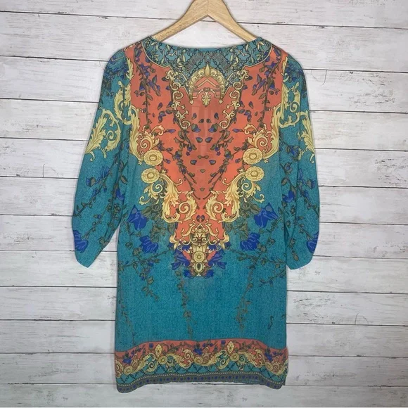 Boho Casual Printed Mini Dress Swim Coverup - Picture 3 of 4